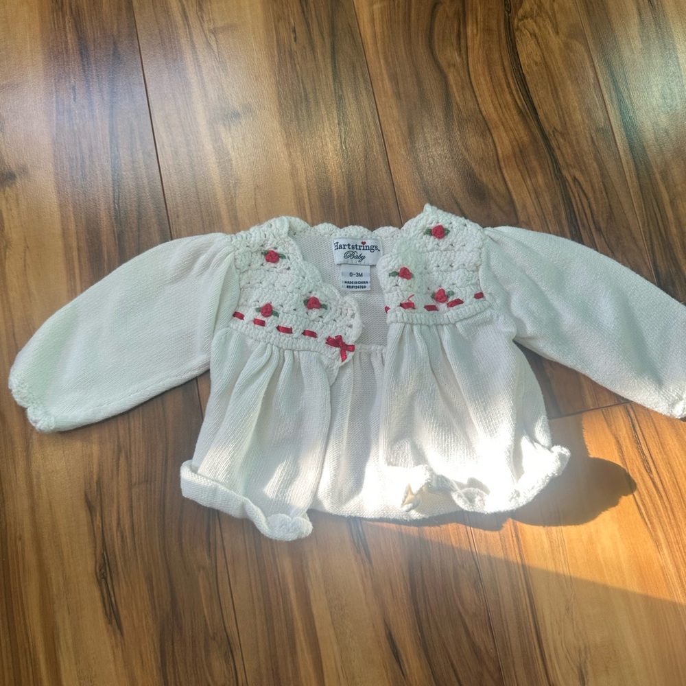 Vintage Hartstrings White Blouse with Red Details